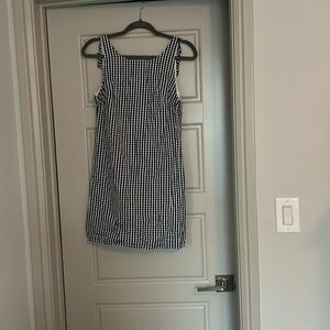 Zara Trafaluc navy and white gingham mini dress